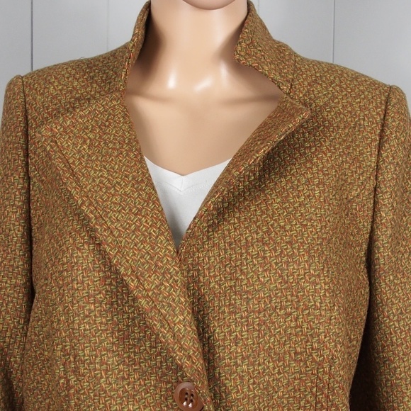 Vintage unbranded tweed ladies long trench style coat size S/M - Picture 10 of 16